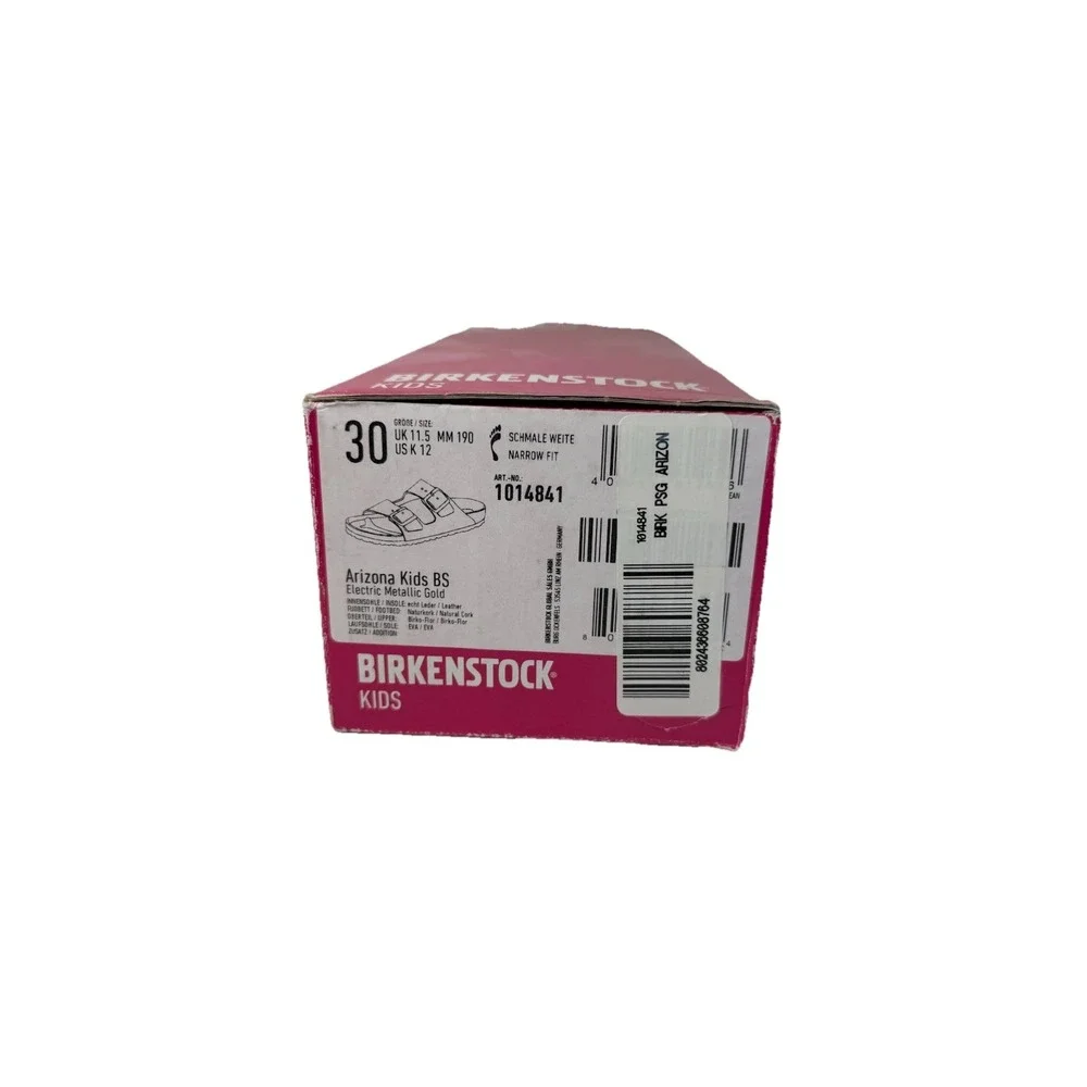 Birkenstock Arizona Kids Gold Electric Metallic Girls Size 12C‎